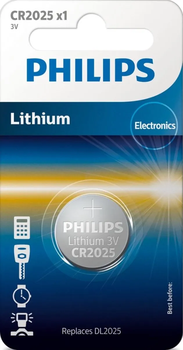 Philips CR2025 Lithium Batterij - 1 Stuk