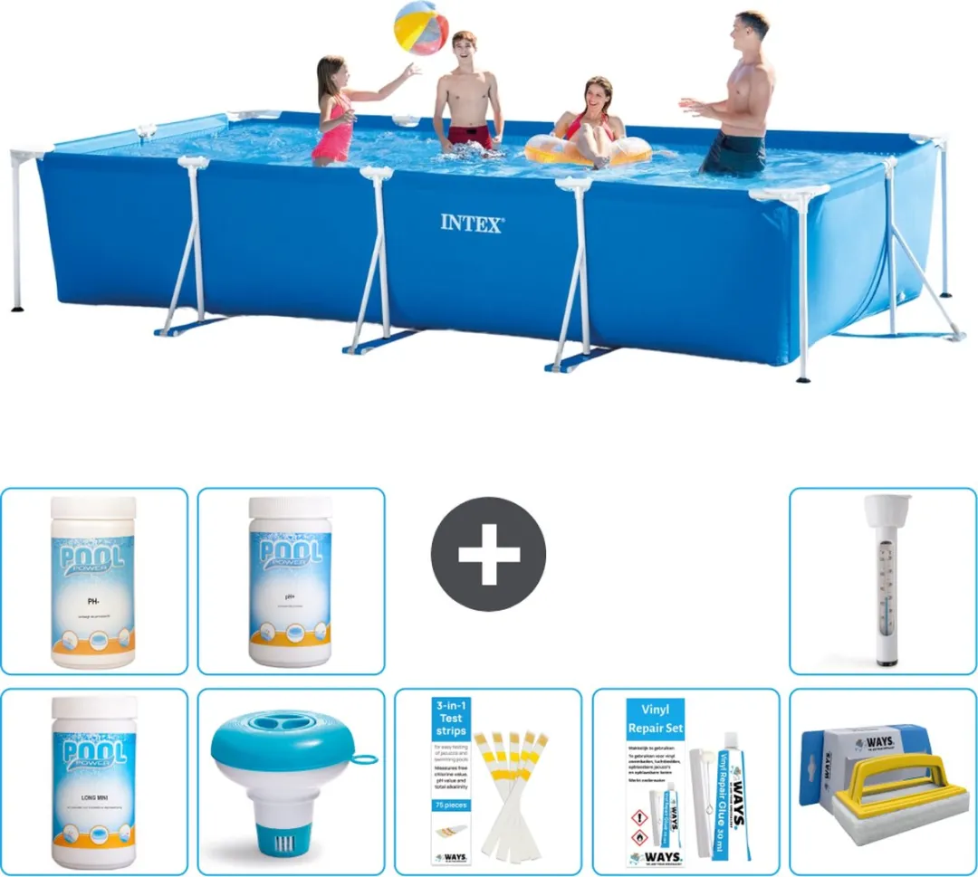 Intex Rechthoekig Frame Zwembad 450x220cm Blauw