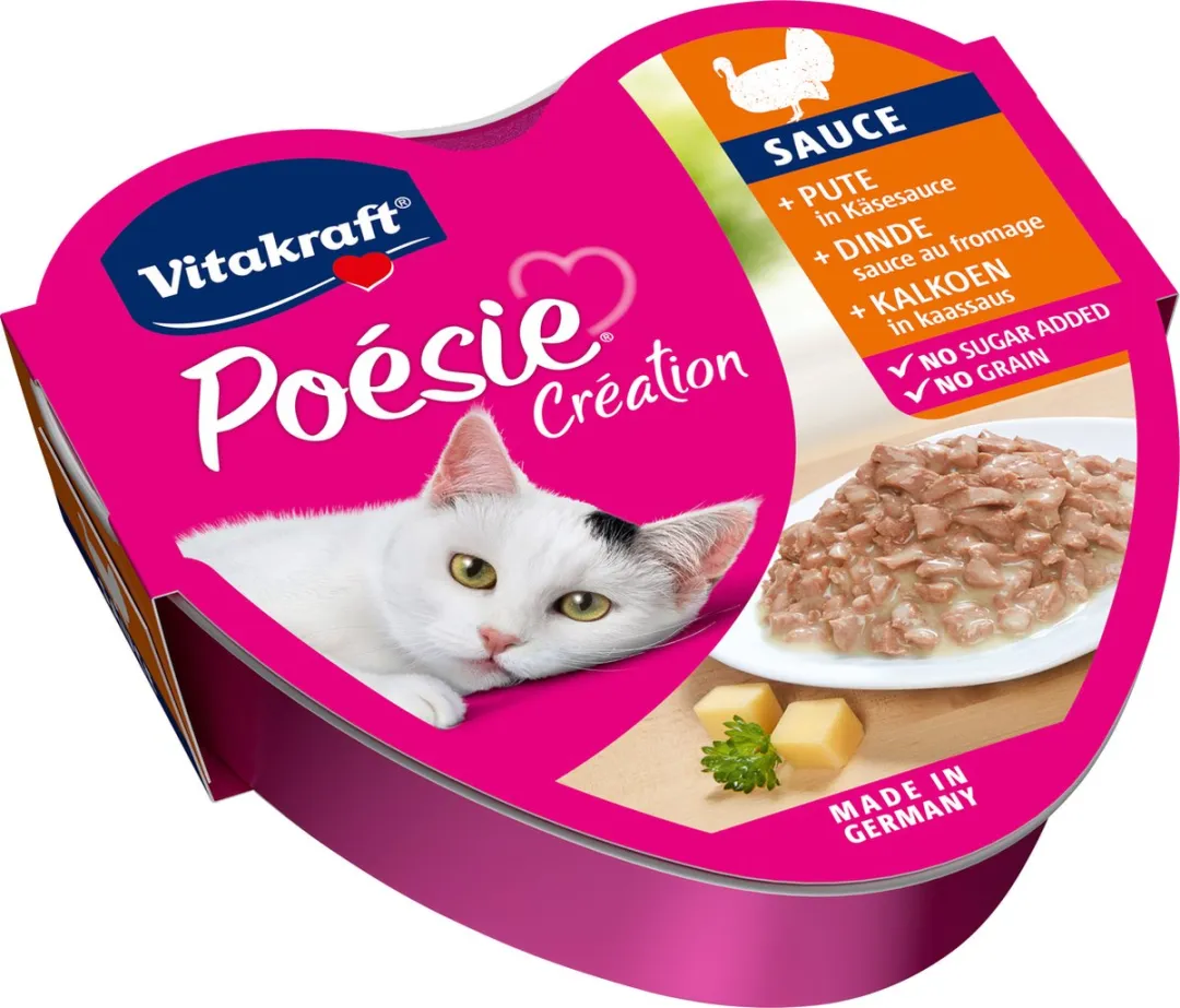 Vitakraft Poésie Création Kalkoen & Kaassaus Natvoer 15x85g