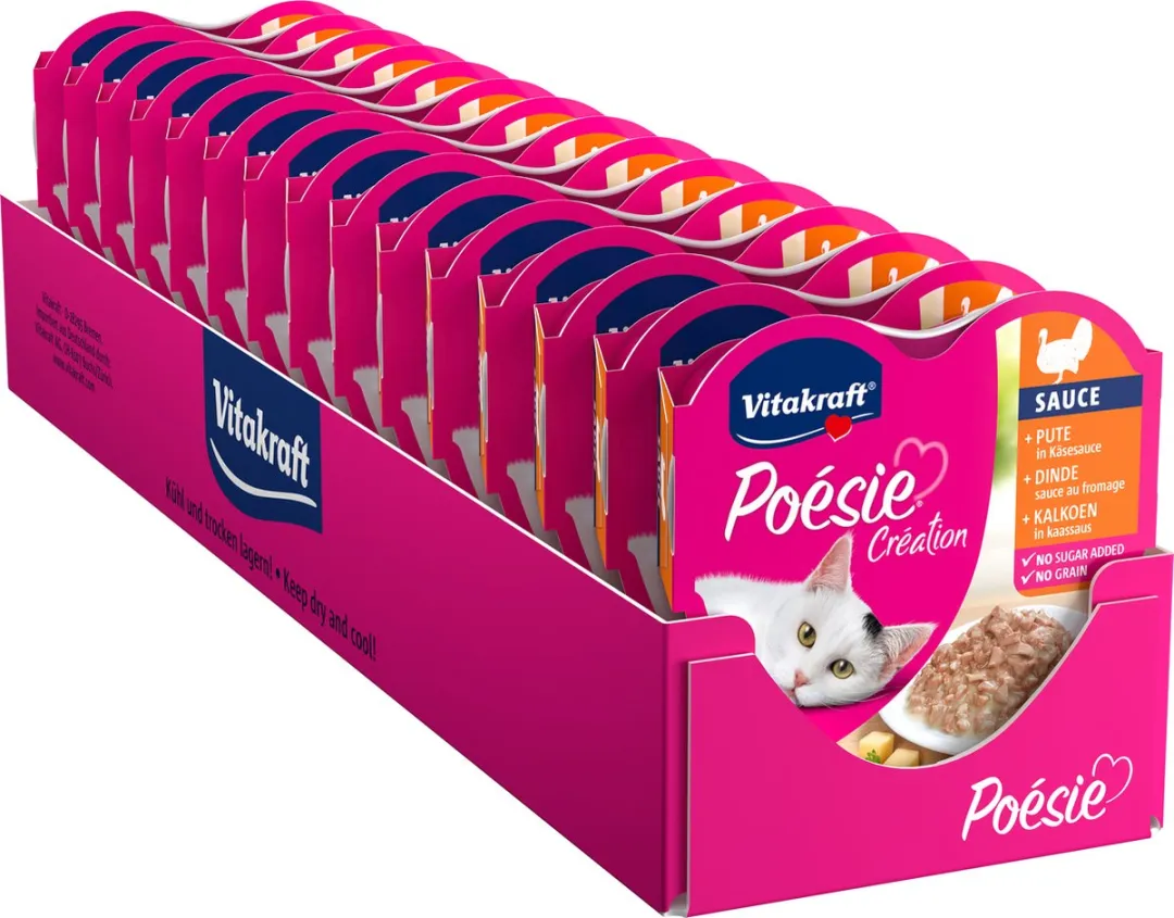 Vitakraft Poésie Création Kalkoen & Kaassaus Natvoer 15x85g