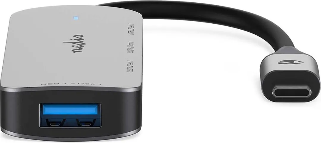 Nedis USB-Hub CCGB64220GY01 - 4 Poorten USB 3.2 - Grijs