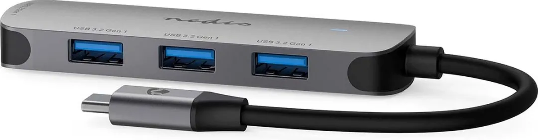 Nedis USB-Hub CCGB64220GY01 - 4 Poorten USB 3.2 - Grijs
