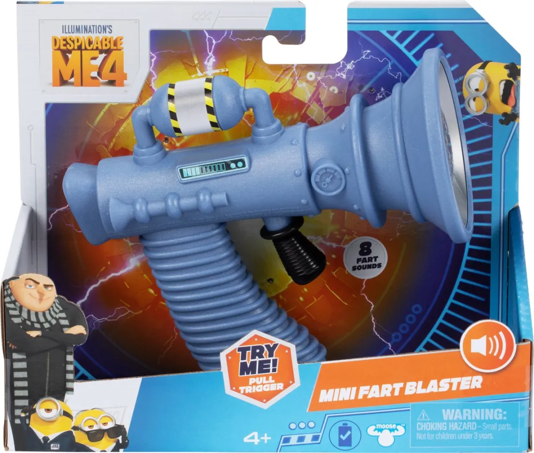 Moose Toys Despicable Me 4 Mini Fart Blaster MS59290 - 8 Geluiden - Blauw