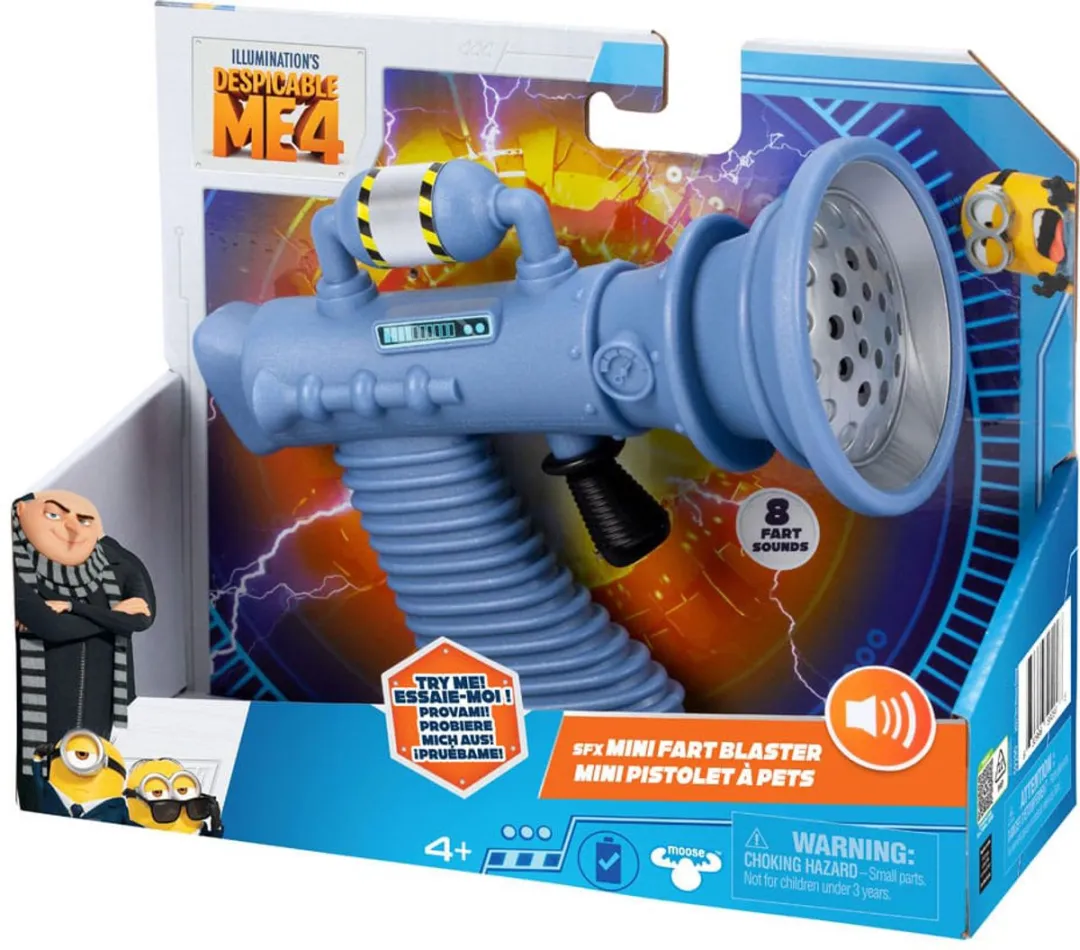 Moose Toys Despicable Me 4 Mini Fart Blaster MS59290 - 8 Geluiden - Blauw