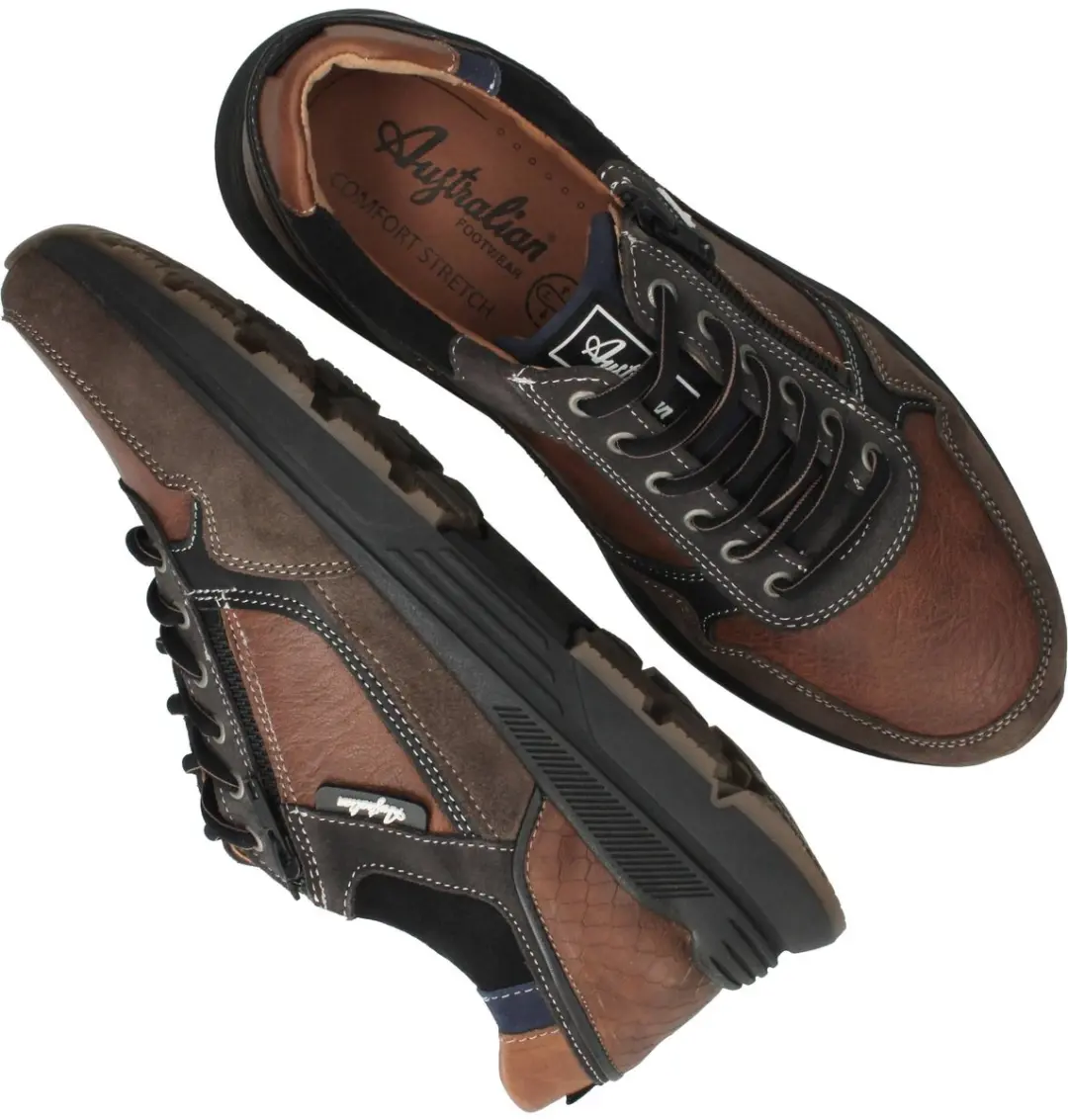 Australian Connery Heren Sneakers - Bruin - 42 - afbeelding 3 van 6