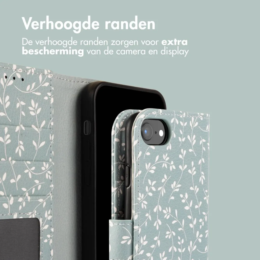 Imoshion Hoesje iPhone SE/8/7/6s/6 - Smoke Green Flowers - 3 Pasjes
