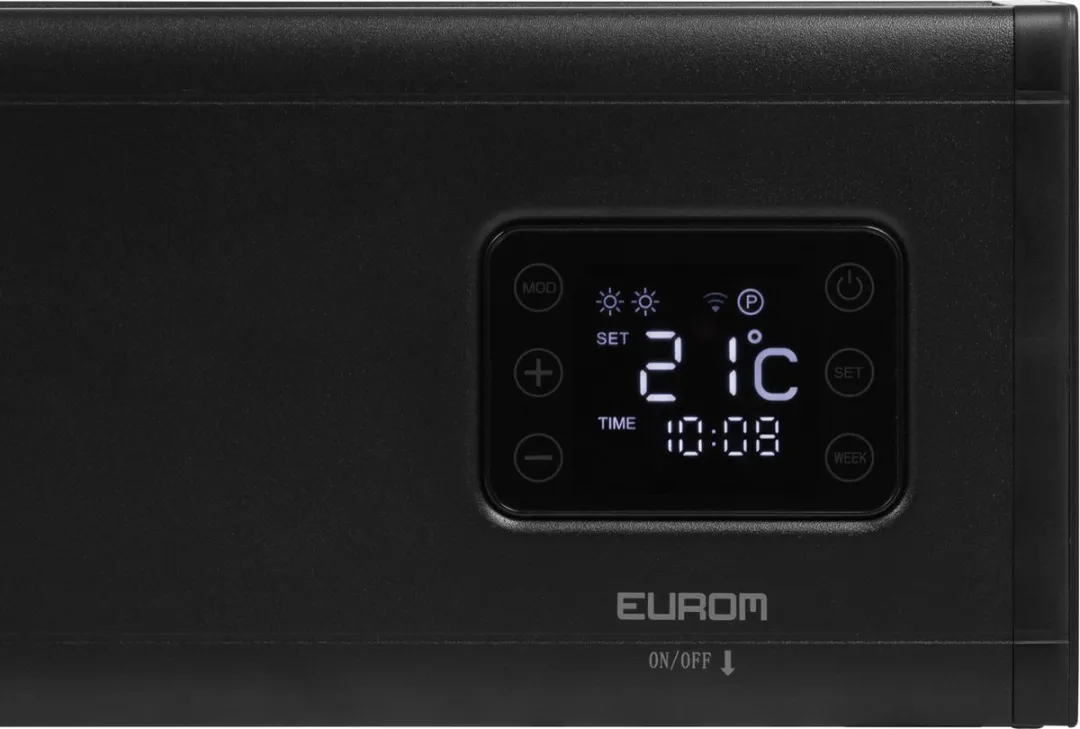 Eurom Alutherm Baseboard 2500 Wifi Black Convectorkachel - 2500 Watt - 100 m3