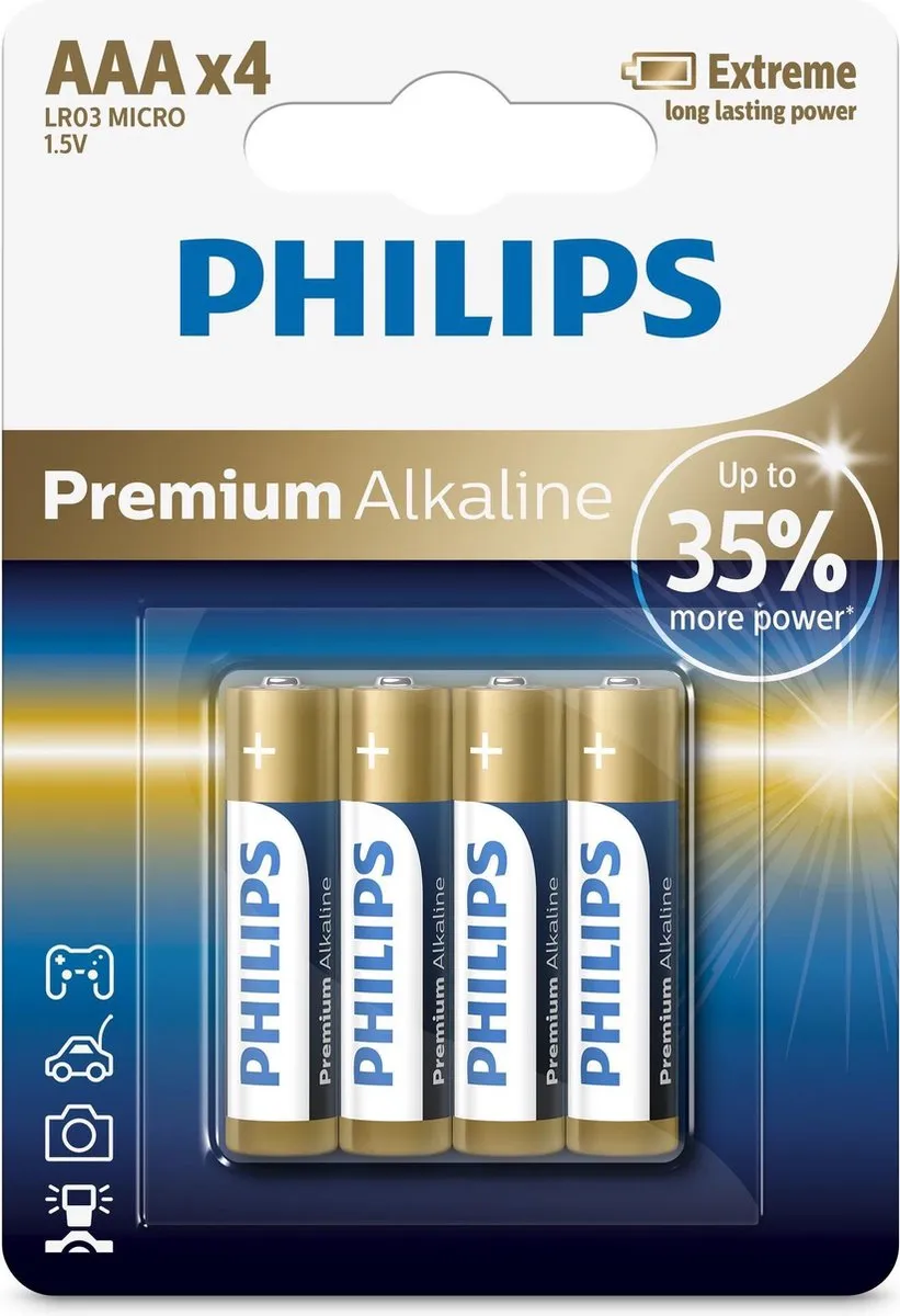 Philips AAA LR03M4B/1 Batterijen