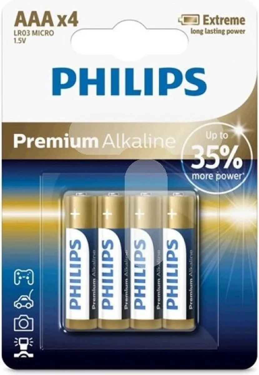 Philips AAA LR03M4B/1 Batterijen - 4 Stuks