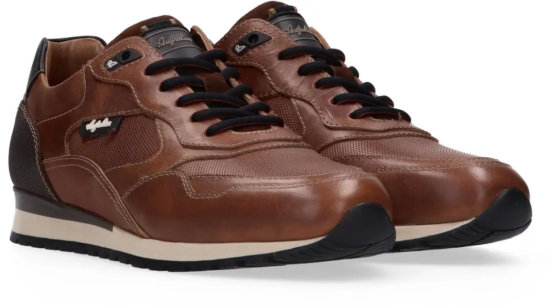 Australian Fabian Leren Veterschoen - Cognac - Maat 48 - afbeelding 4 van 6