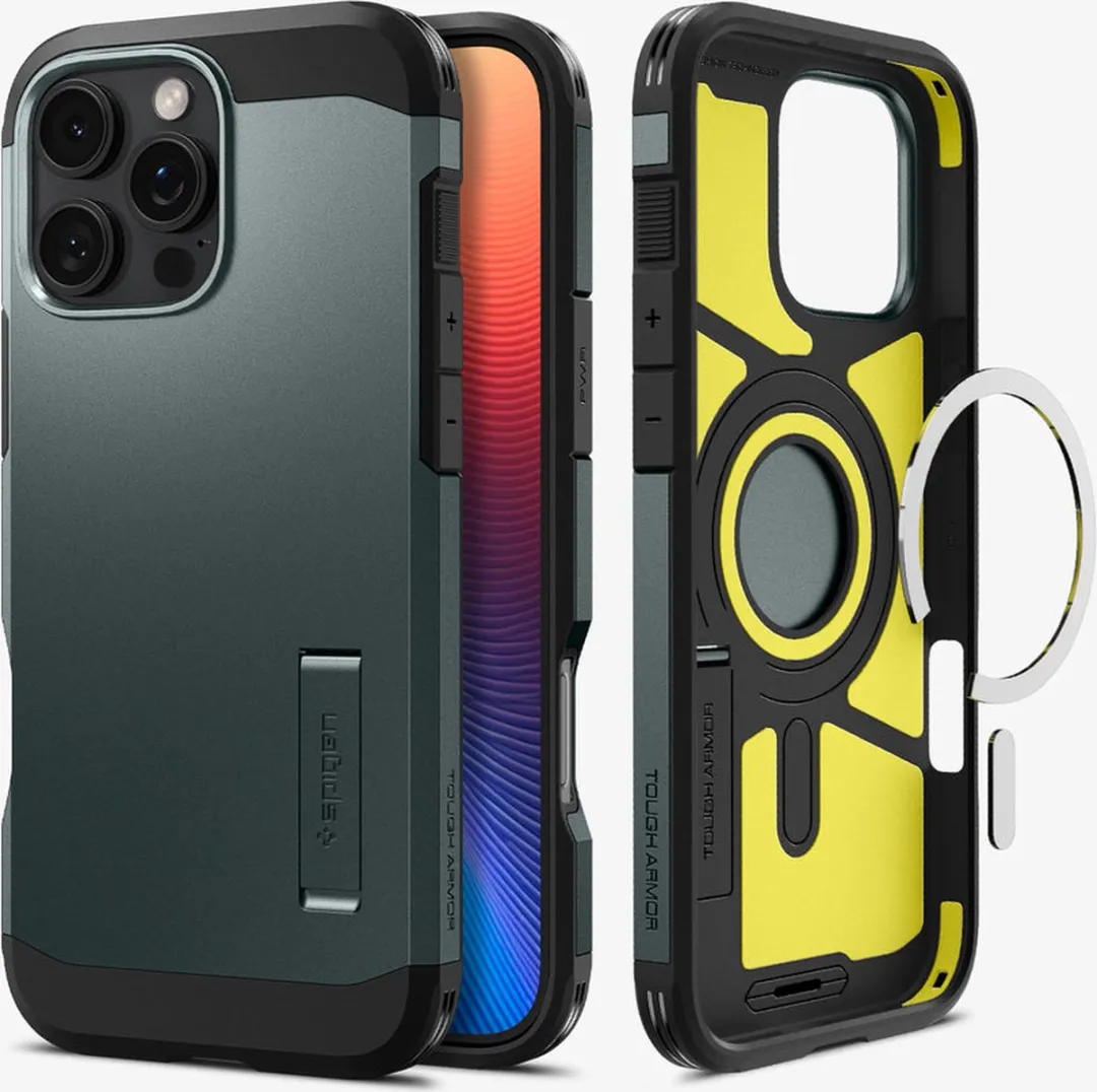Spigen Tough Armor iPhone 16 Pro Hoesje - Groen - MagSafe