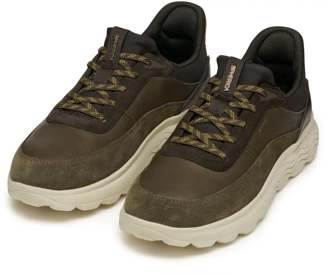 Geox Spherica Plus Sneakers - Militair Groen/Donkerbruin - afbeelding 3 van 6