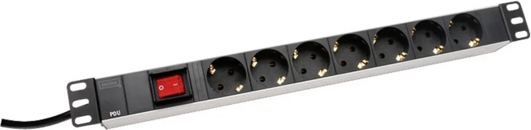Digitus DN-19 PDU-7S Patchkaststekkerdoos - 7 Geaarde Contactdozen - afbeelding 6 van 6