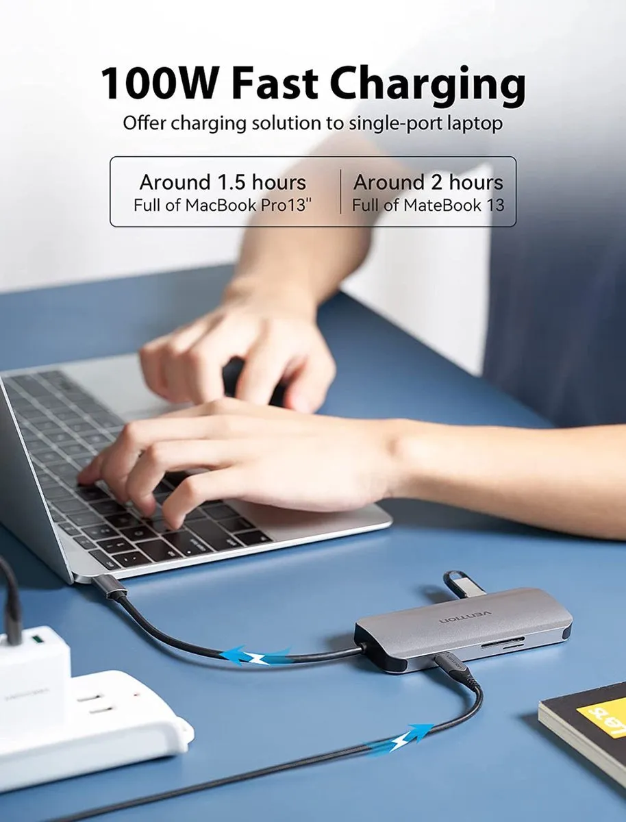 Vention USB Hub 7-in-1 TOJHB - Grijs/Zilver - afbeelding 6 van 6