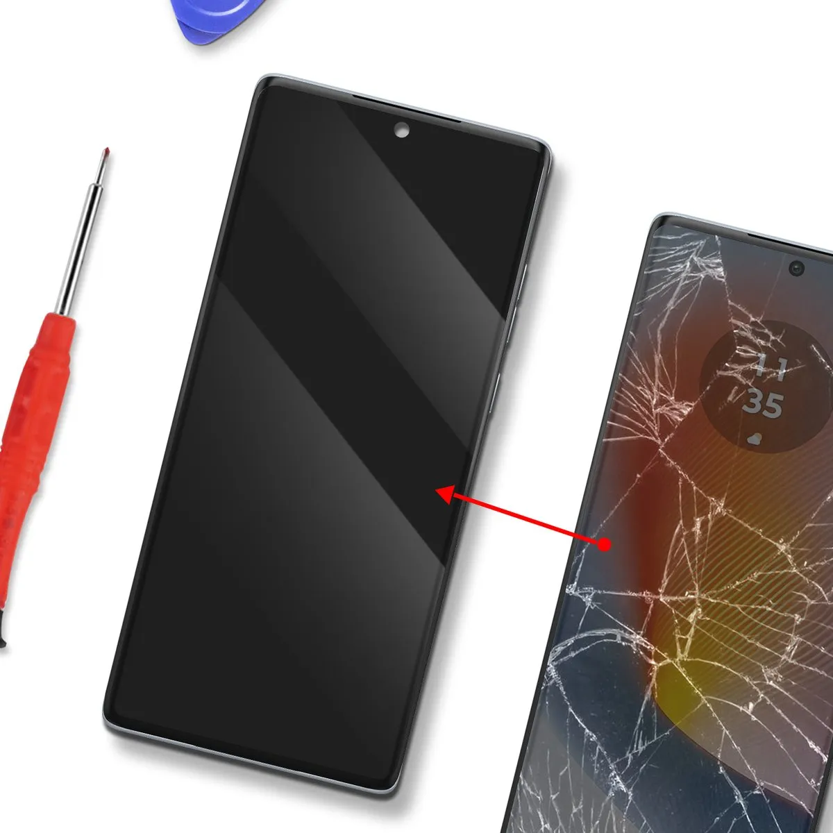Motorola Edge 50 Fusion Origineel Scherm - lichtblauw
