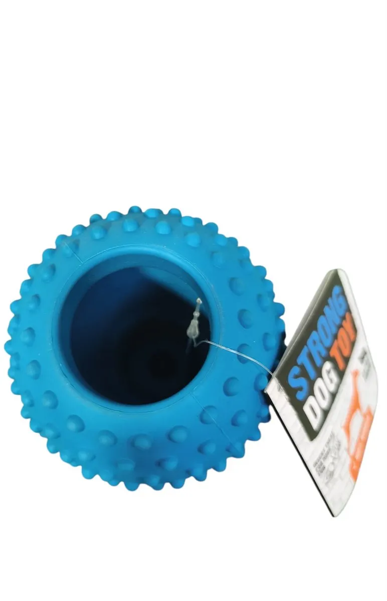 Hondenspeelbal rubber bal met snackopening-Duurzaam kauwspeelgoed-blauw-14cm-slowfeeder
