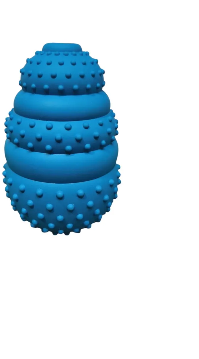 Hondenspeelbal rubber bal met snackopening-Duurzaam kauwspeelgoed-blauw-14cm-slowfeeder