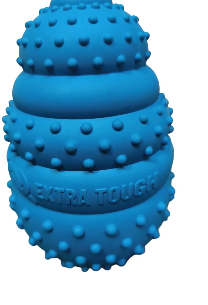 Hondenspeelbal rubber bal met snackopening-Duurzaam kauwspeelgoed-blauw-14cm-slowfeeder