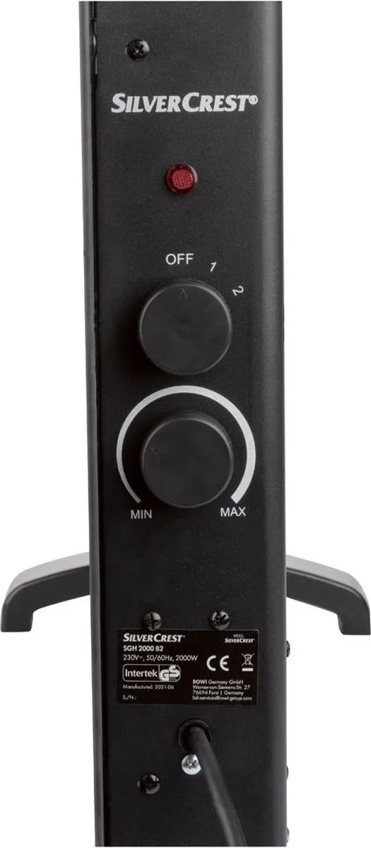 Silvercrest Convectorkachel 2000W - Zwart