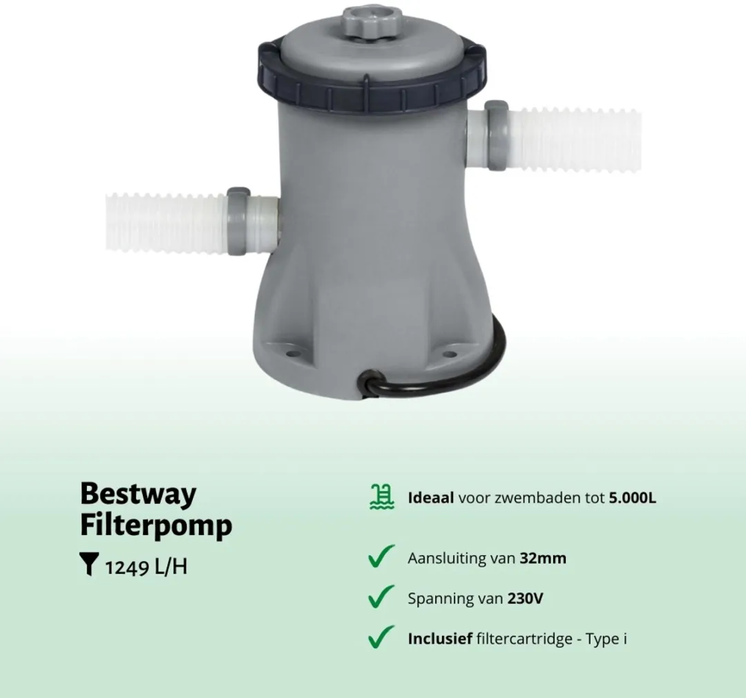 Bestway Rond Opblaasbaar Fast Set Zwembad - 305 x 76 cm - Blauw - Inclusief Pomp - Vloertegels - Chloor - Zwembadgids