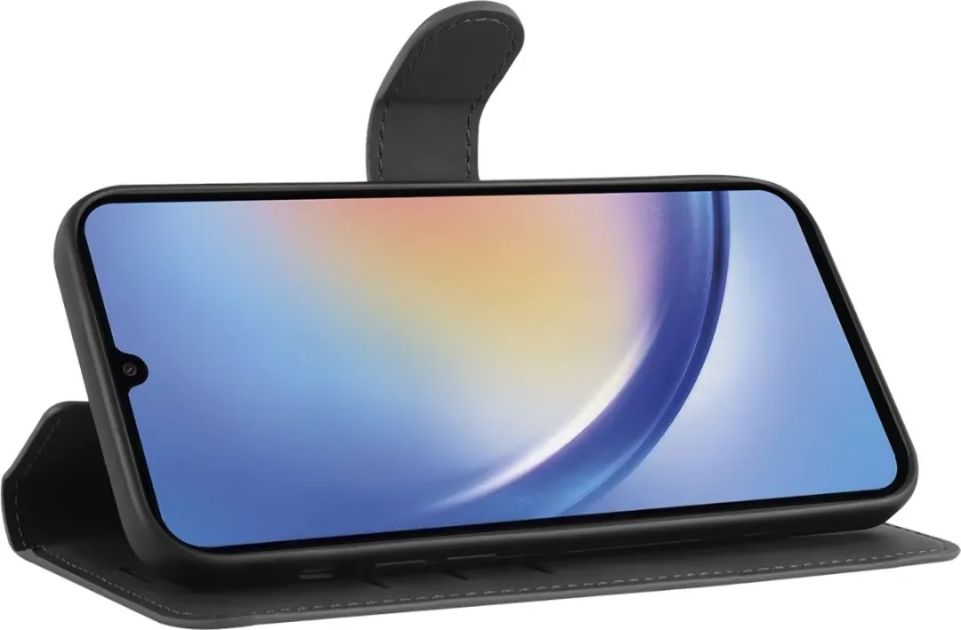Just in Case Bookcase Hoesje Samsung Galaxy A05s - 4 Pasjes - Zwart