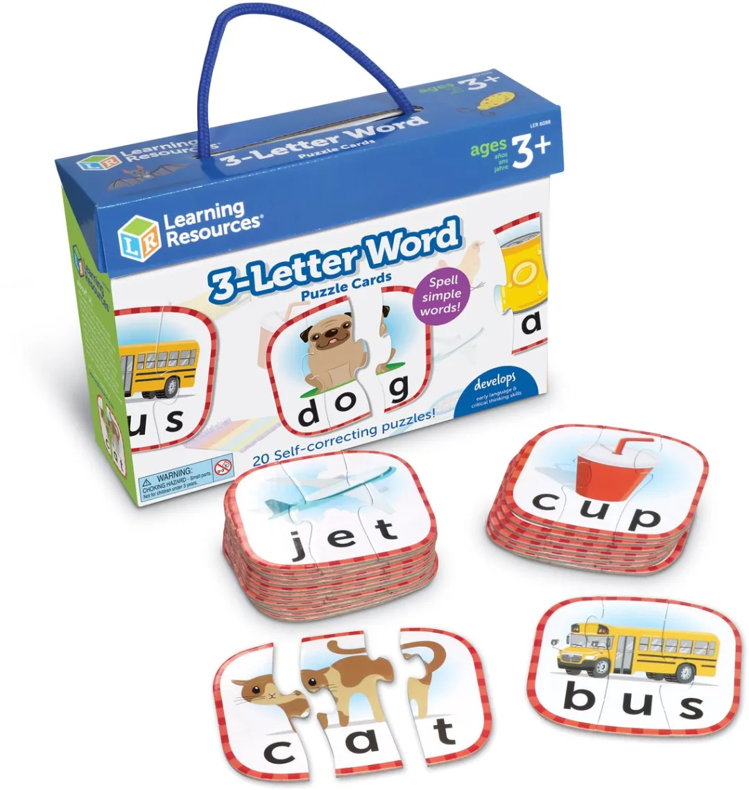 Puzzelkaarten 3-letterwoorden Engels LER6088