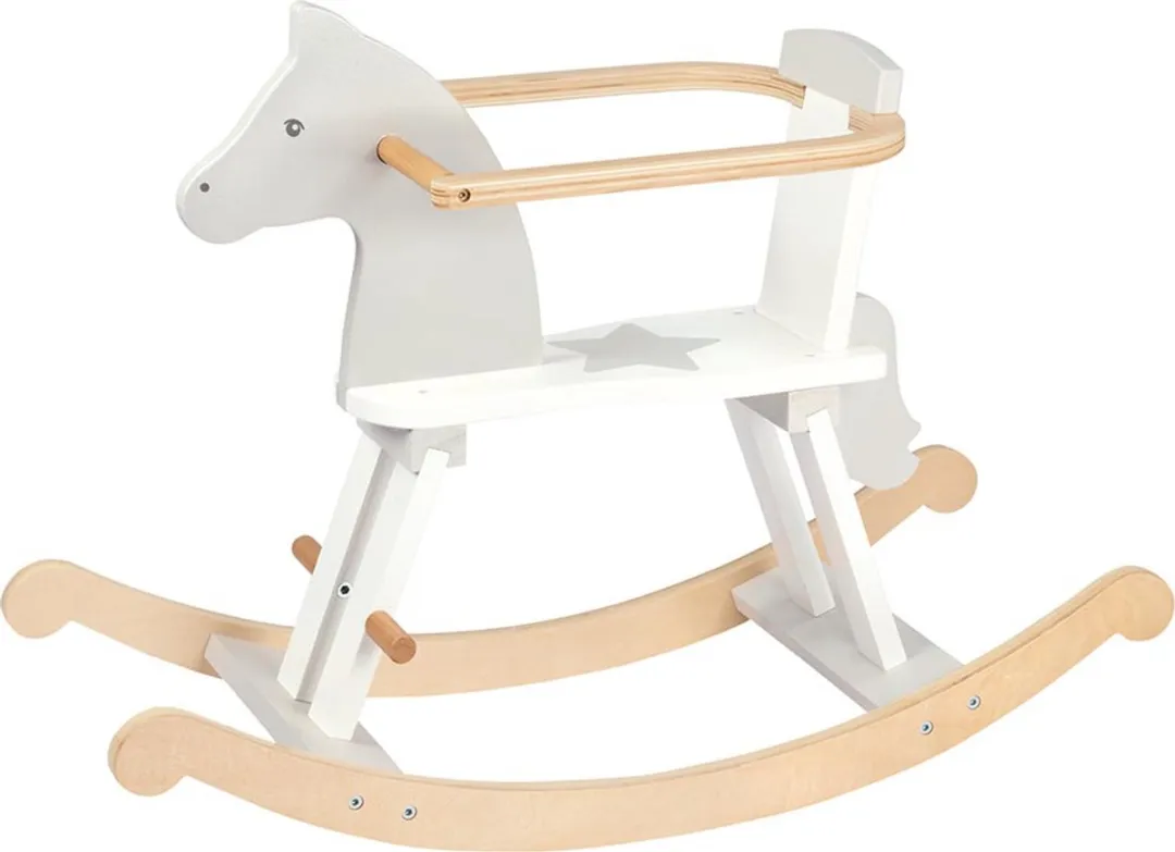 Goki Schommelpaard 53933 - Wit - 78x30,5x57cm
