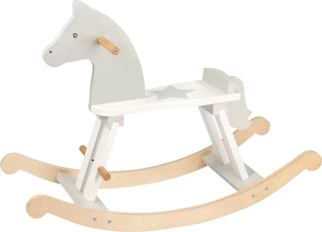 Goki Schommelpaard 53933 - Wit - 78x30,5x57cm