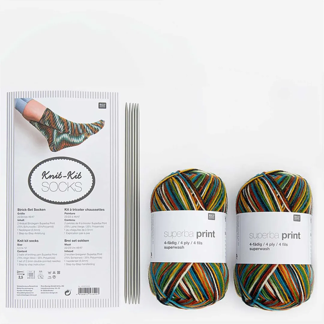 Rico Design Sokken Brei Pakket Lagoon - 4 Stuks