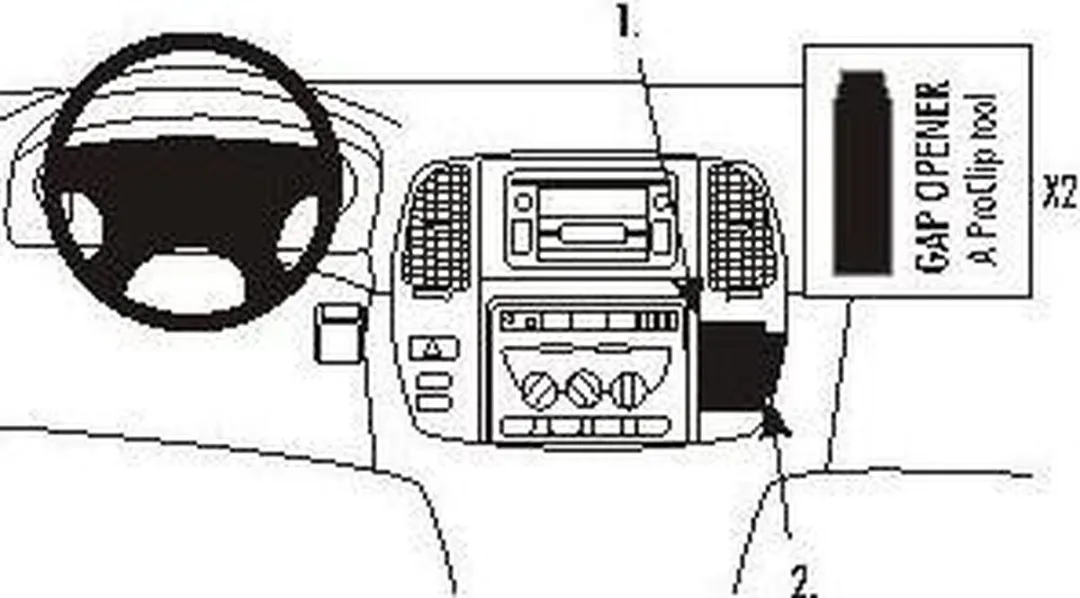 Brodit ProClip 853162 Houder Toyota LandCruiser 100 2002-2007 - Angled mount