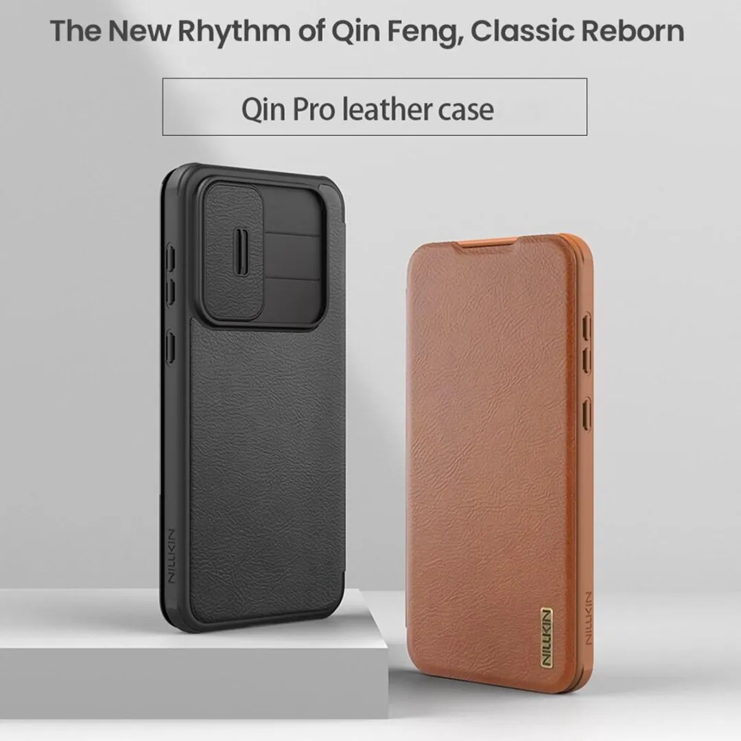 Nillkin Qin Pro Hoesje Samsung Galaxy A56 - Book Case Zwart