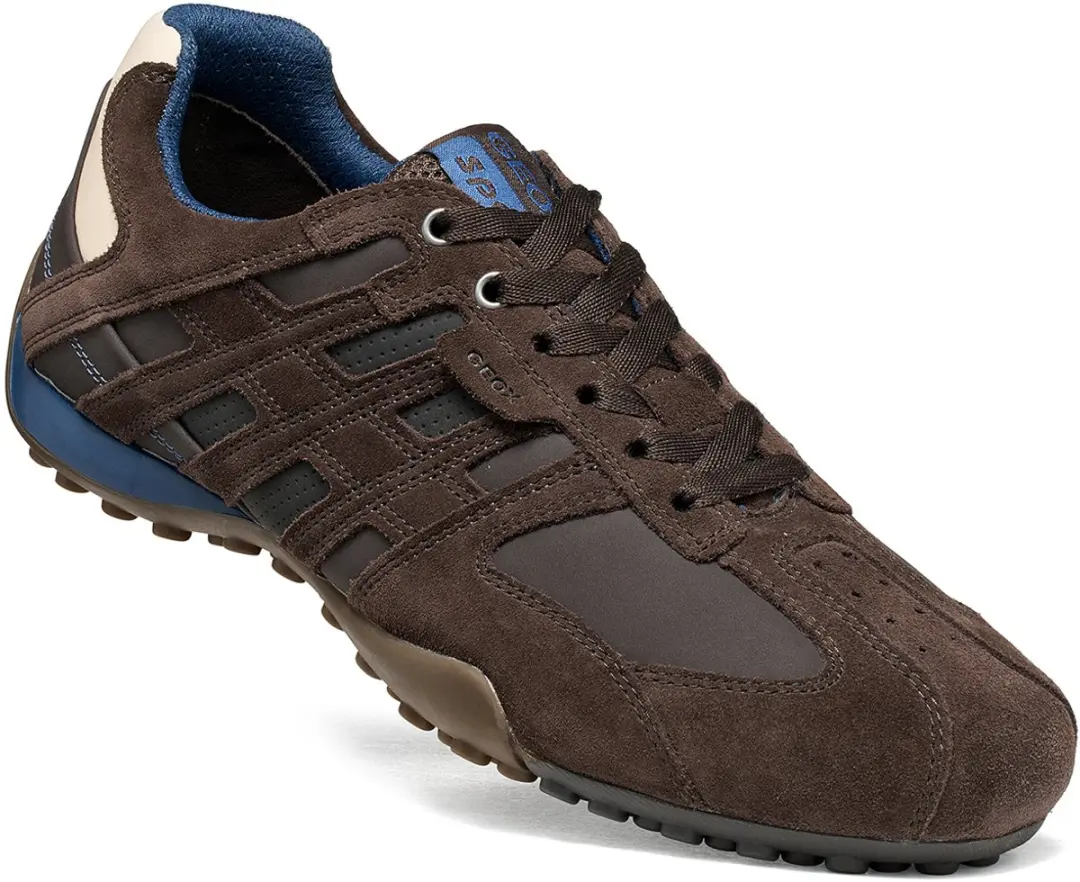 Geox U Snake K herensneaker U4207K 022EK C6222 suède schoenen bruin