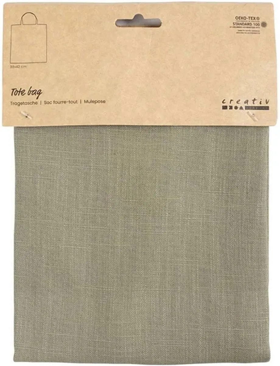 Creativ Company Katoenen Draagtas 38x42cm - Dusty Green