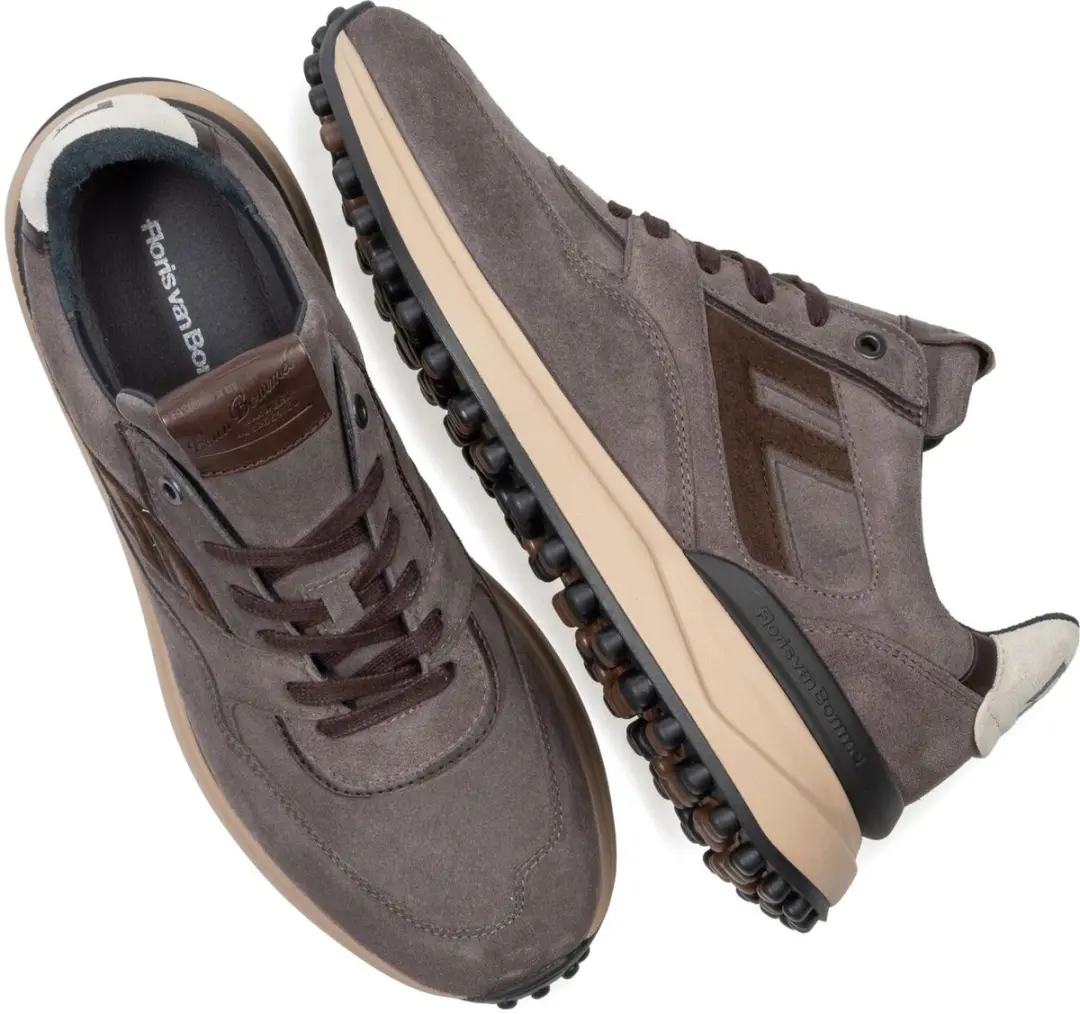 Floris van Bommel Noppi Sneakers - Suède - Taupe - afbeelding 4 van 6