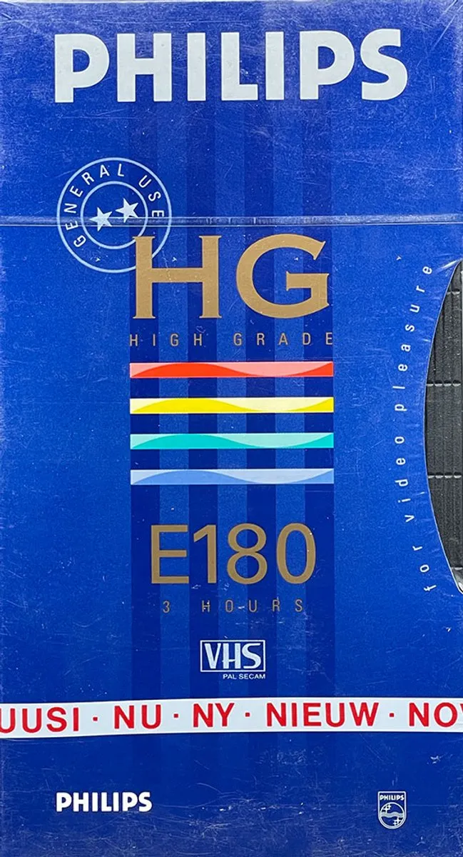Philips VHS HG E-180 Videoband 180 min - Zwart