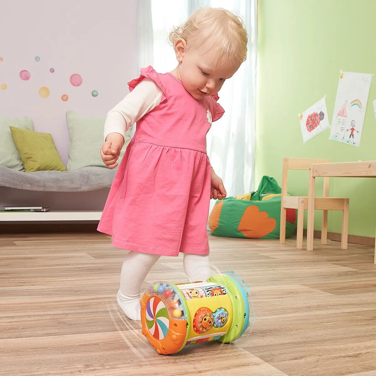 VTech Baby 3-in-1 Kruiprol - Educatief Speelgoed - Activiteitenroller met Lichts- en Geluidseffecten - Baby Speelgoed