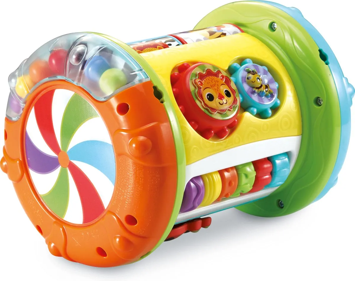 VTech Baby 3-in-1 Kruiprol - Educatief Speelgoed - Activiteitenroller met Lichts- en Geluidseffecten - Baby Speelgoed
