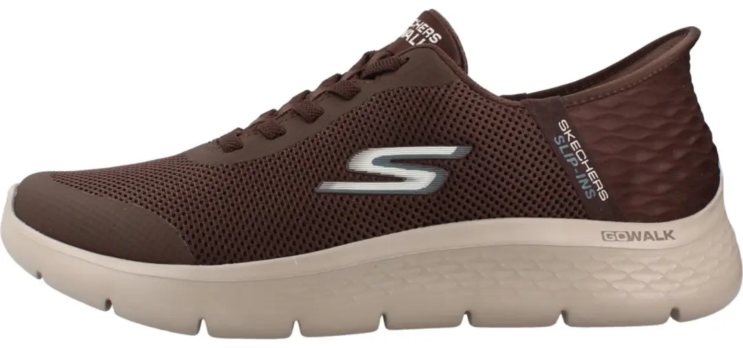 Skechers GO WALK Flex Hands Up Heren Instappers - Chocolate - afbeelding 2 van 6