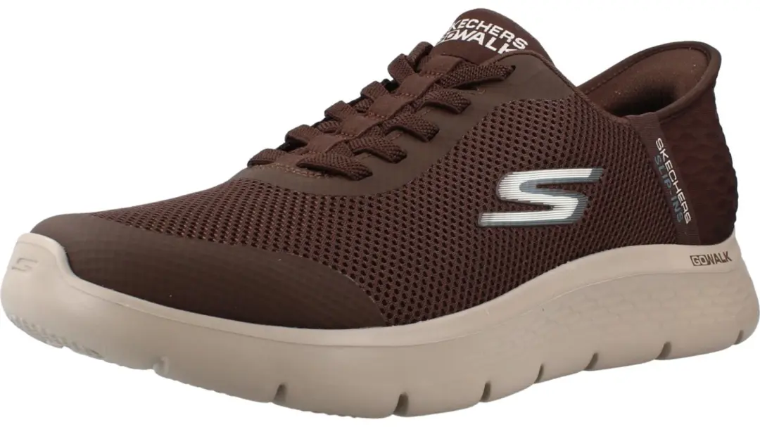 Skechers GO WALK Flex Hands Up Heren Instappers - Chocolate - afbeelding 3 van 6