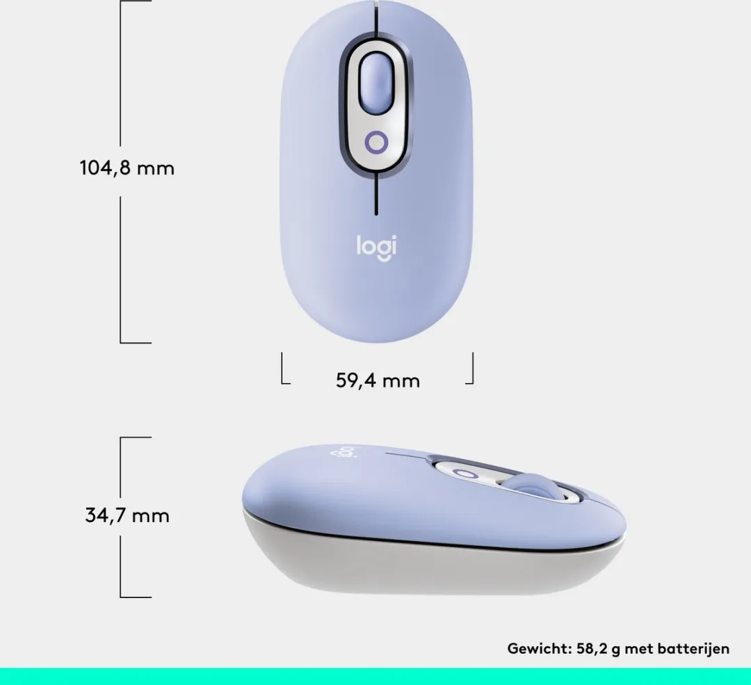 Logitech POP Draadloze Muis 910-007414 - Lila