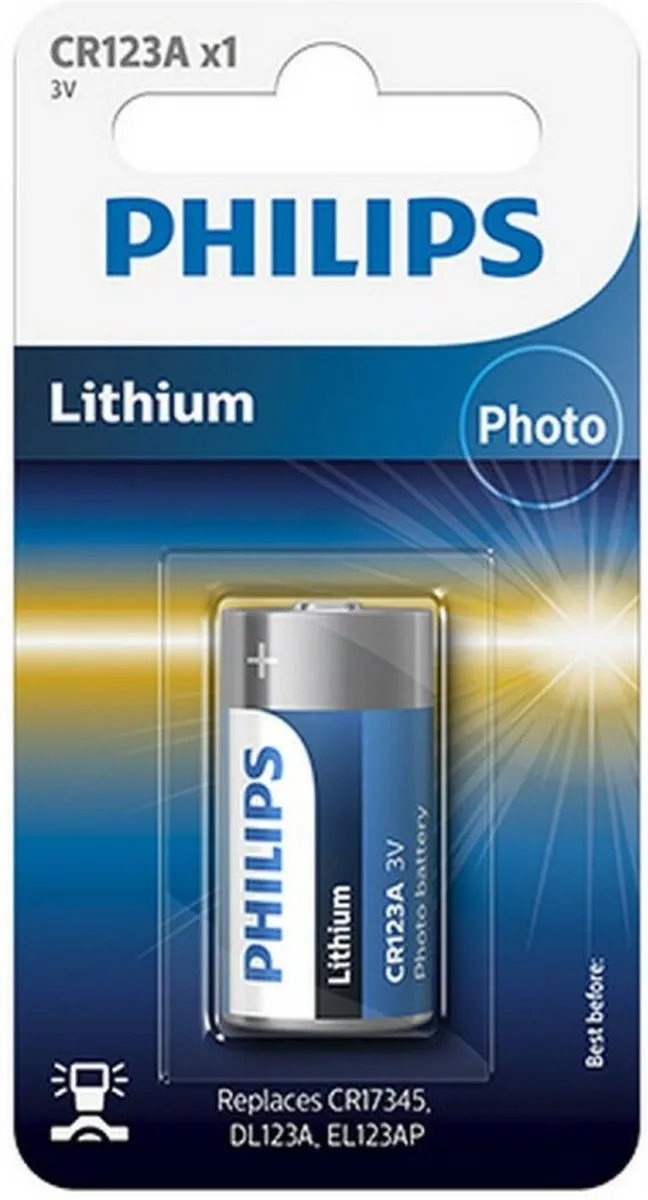 Philips CR123A Lithium Batterij 1500mAh
