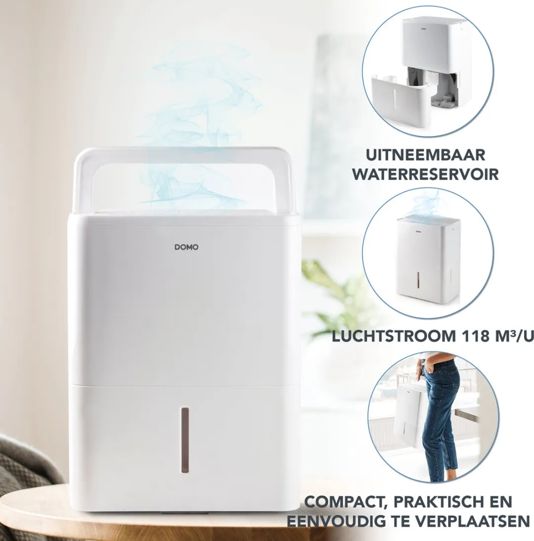Domo DO344DH Luchtontvochtiger 25m² - Wit
