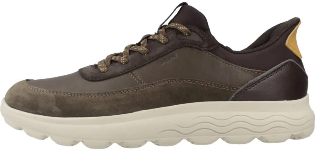 Geox Spherica Plus Heren Sneakers - Militair Groen/Donkerbruin - afbeelding 2 van 6