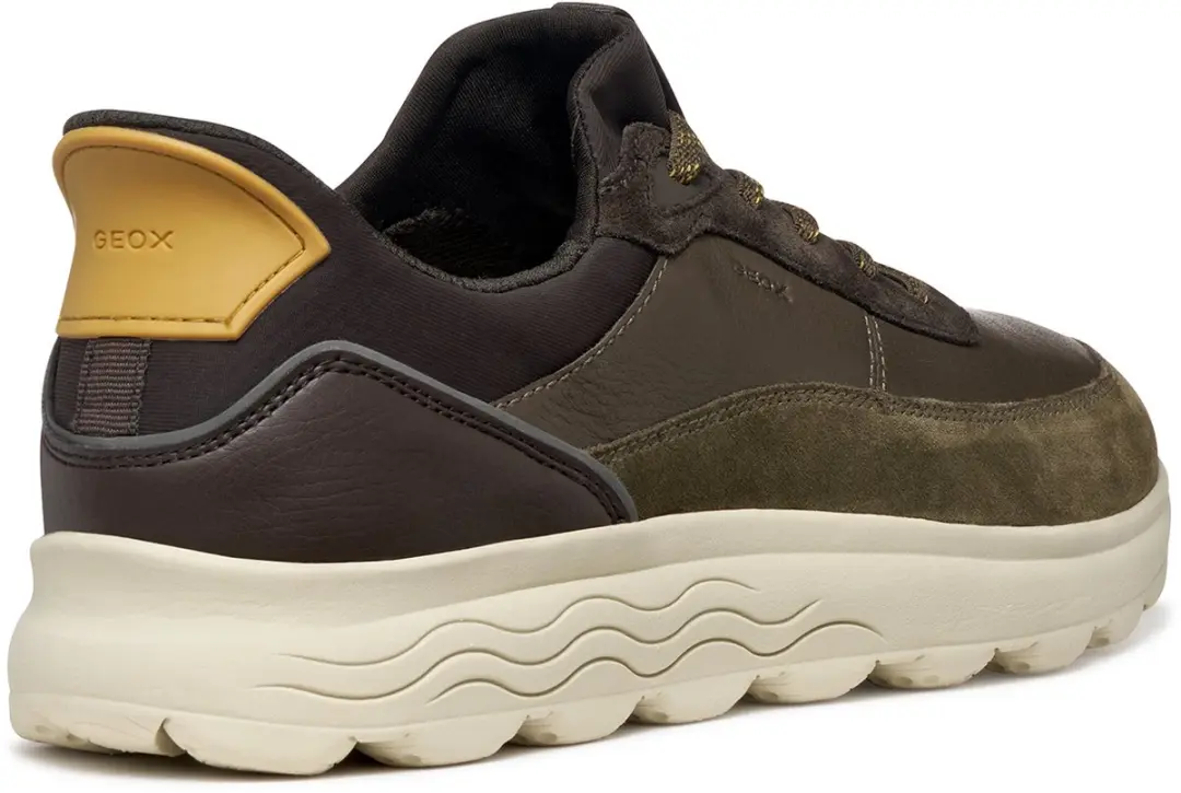 Geox Spherica Plus Heren Sneakers - Militair Groen/Donkerbruin - afbeelding 5 van 6