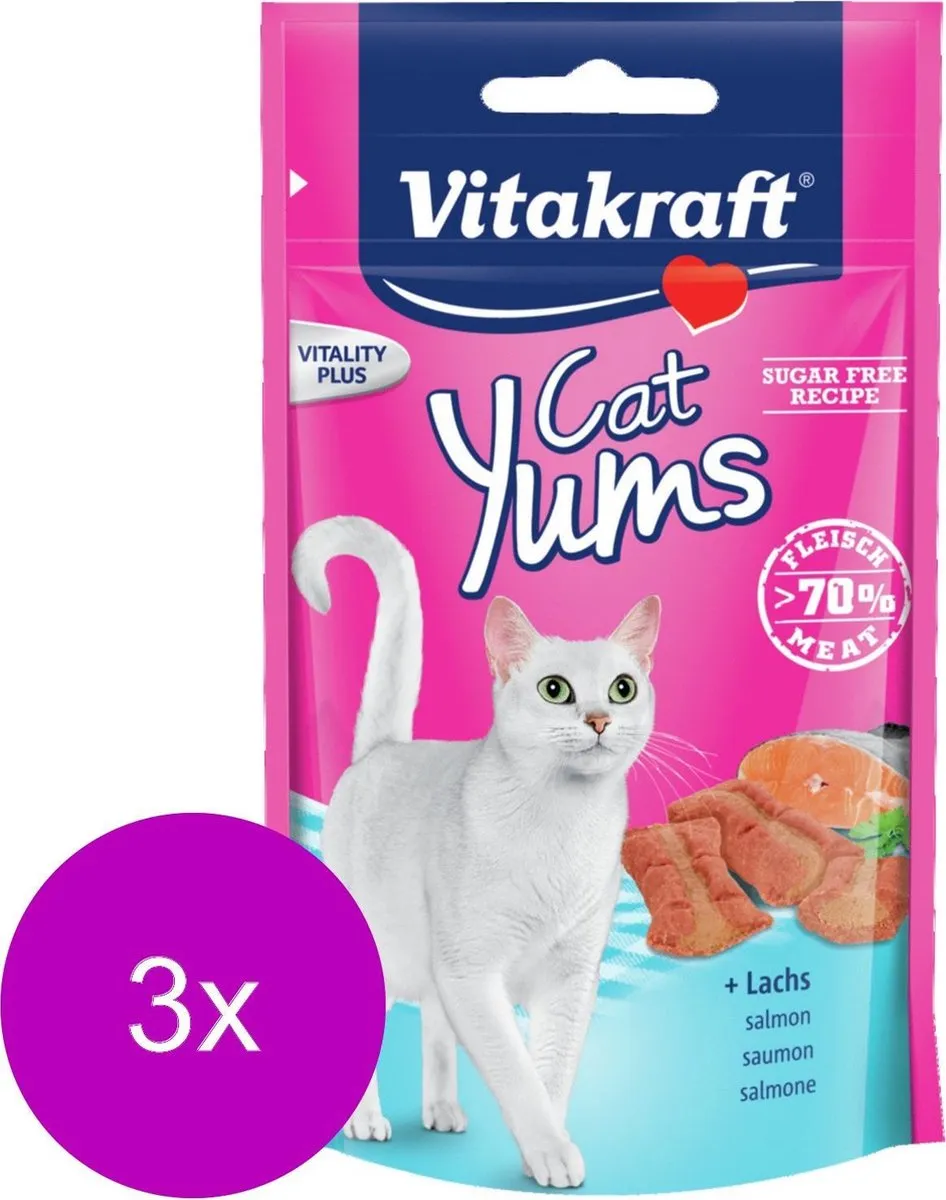 Vitakraft Cat Yums Zalm Snack - 120g