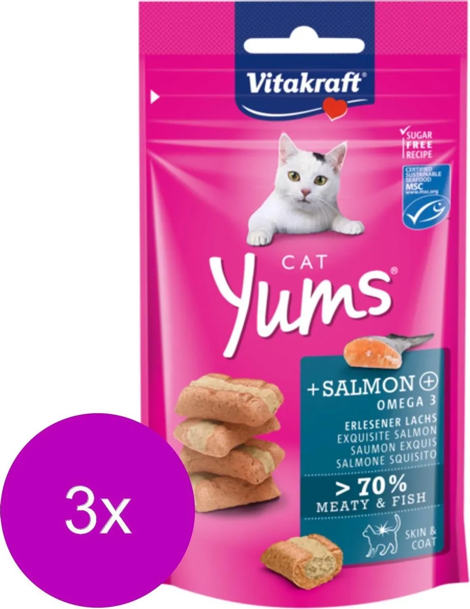 Vitakraft Cat Yums Zalm Snack - 120g