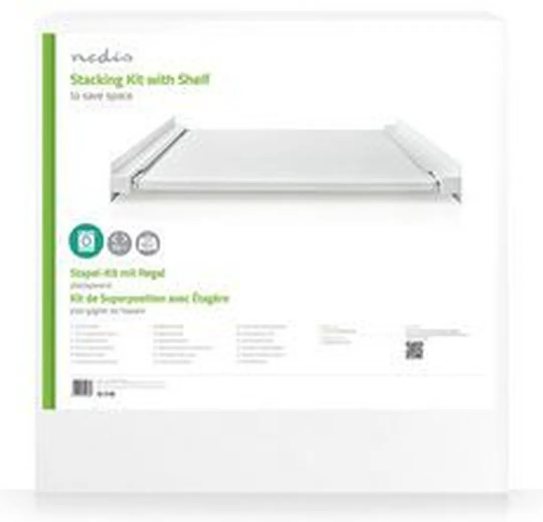 Nedis WASK120WT Stapelkit Wasmachine/Droger - Uitschuifbaar Plank Wit - afbeelding 6 van 6