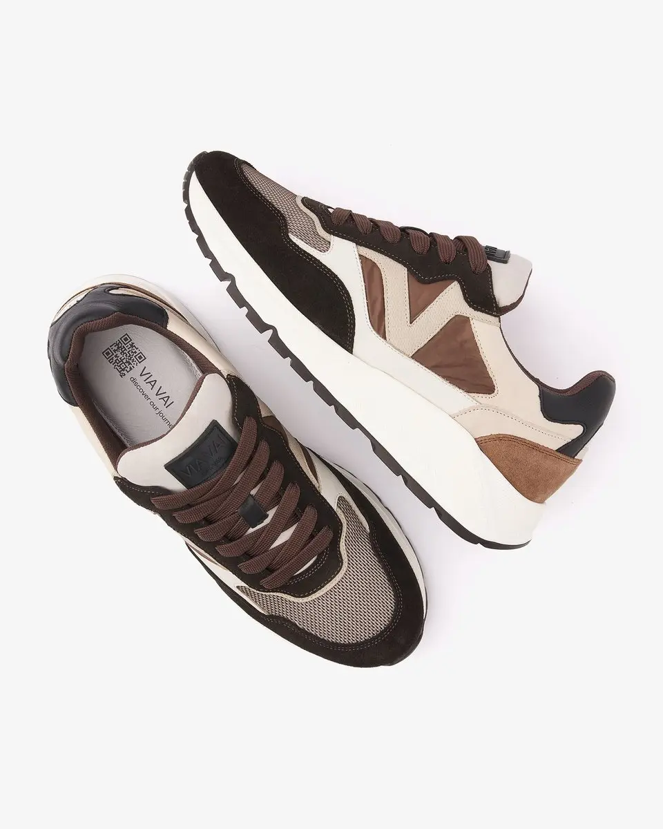 VIA VAI Owen Cody Sneakers Heren - Leer - Bruin - afbeelding 5 van 6