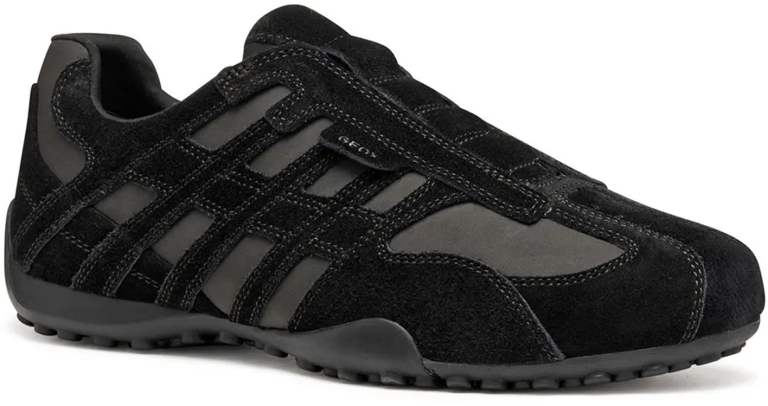 Geox U Snake K herensneaker U4207K 022EK C9997 suède schoenen Zwart