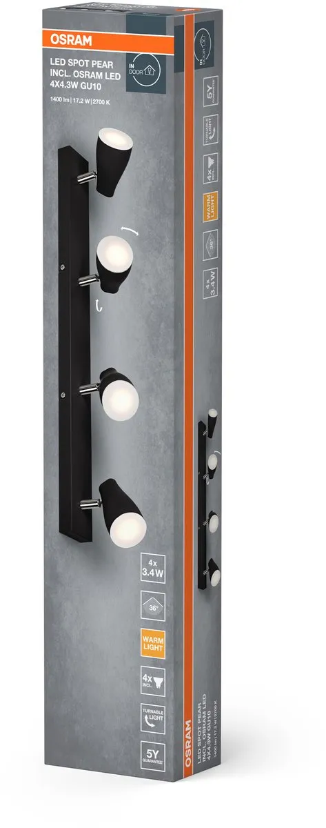 Osram LED Spot Pear Plafondspot 17,2W 840lm - Zwart